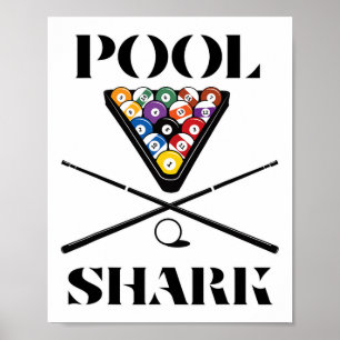 Affiche Piscine Amusante Chemise De Requin Art Billard Et