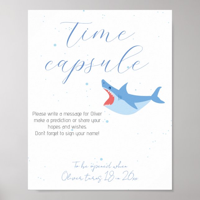 Affiche Piscine d'été pour les requins et capsule d'heure  (Devant)