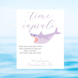 Affiche Piscine d'été pour les requins et capsule d'heure 