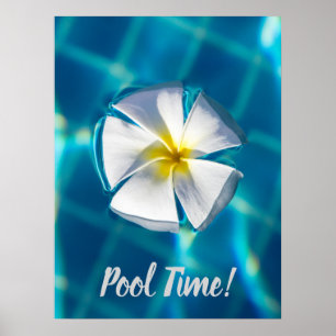 Affiche Piscine Eau mousseuse avec cadeau de fleurs
