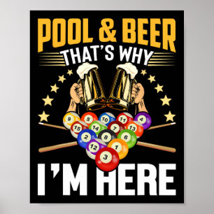Affiche Piscine et bière C'est pourquoi je suis ici Chemis