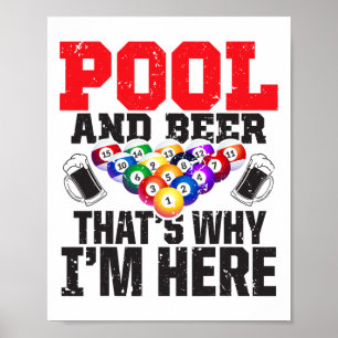 Affiche Piscine et bière - C'est pourquoi je suis ici - Pi
