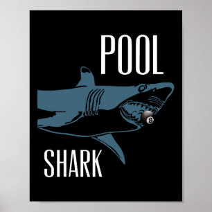 Affiche Piscine exclusive Billard de requin Hustler T Shir