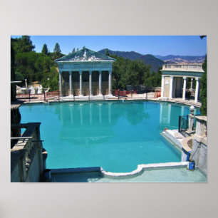 Affiche Piscine Neptune au Château de Hearst, San Simeon, 