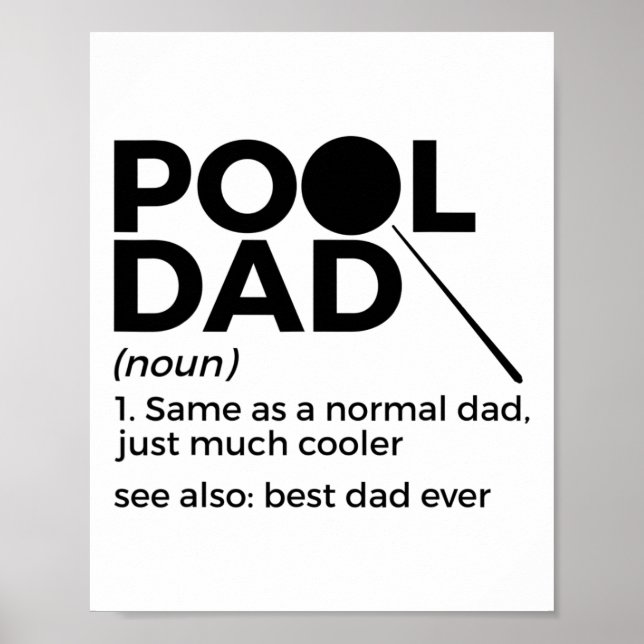 Affiche Piscine papa Définition Drôle Billard Meilleur pap (Devant)