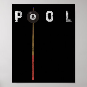 Affiche Piscine Vintage Billard Joueur piscine Funny Billa