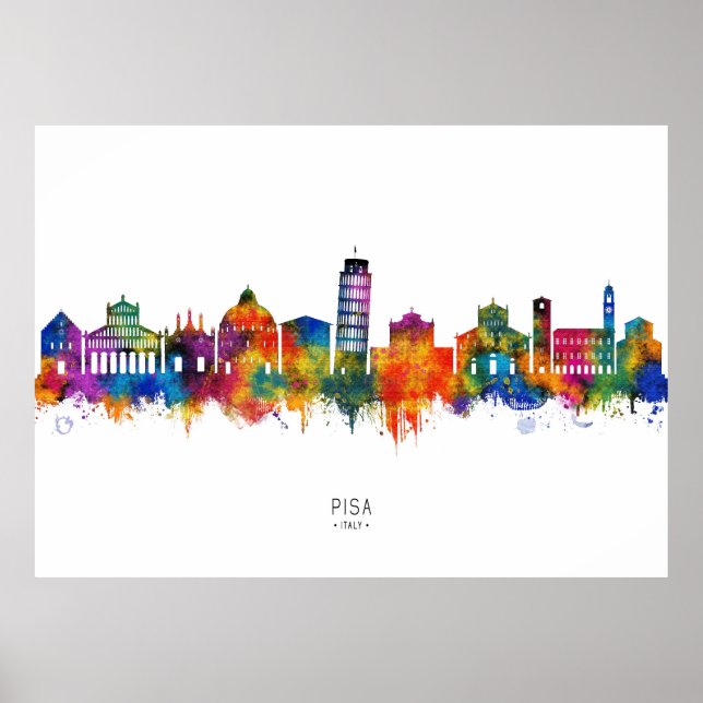 Affiche Pise Italie Skyline (Devant)