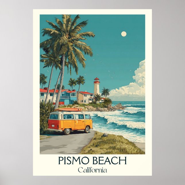 Affiche Pismo Beach California Art Imprimer | CA classique (Devant)