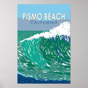Affiche Pismo Beach Californie Voyage Art Vintage