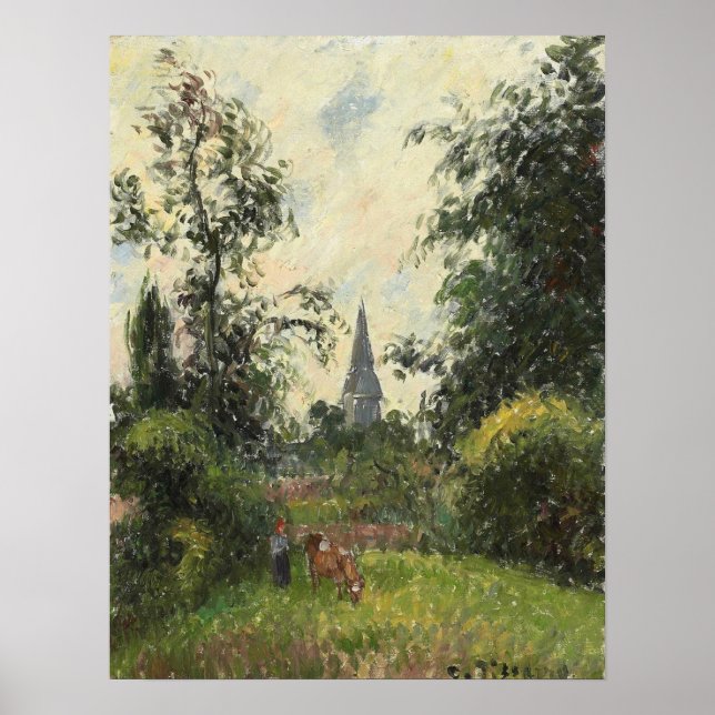 Affiche Pissarro - Bazincourt Steeple 1895 (Devant)
