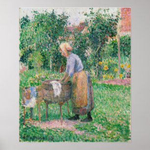 Affiche Pissarro - Blanchisseuse à Eragny 1893