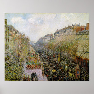Affiche Pissarro - Boulevard Montmartre, Mardi Gras