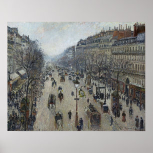 Affiche Pissarro - Boulevard Montmartre Matin Gris Masse
