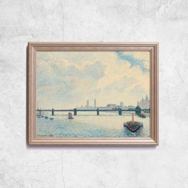 Affiche Pissarro Charing Cross Bridge London Old Art Wall (Pissarro Charing Cross Bridge London Old Art Wall Poster
)