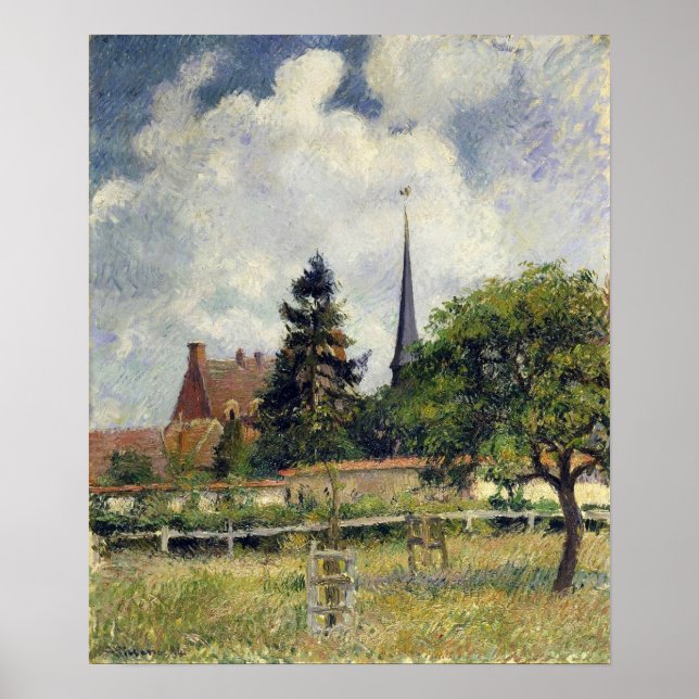 Affiche Pissarro - Church At Eragny 1884 (Devant)