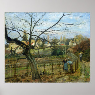 Affiche Pissarro - Conversation près de la clôture 1872