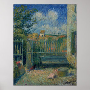 Affiche Pissarro - Cour de la maison Rondest Pontoise 1880