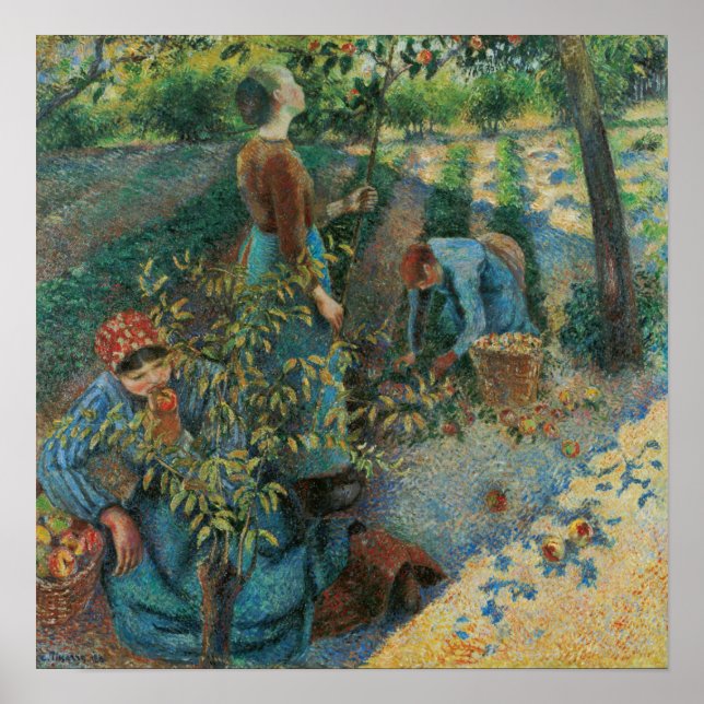 Affiche Pissarro - Cueillette de pommes (Devant)