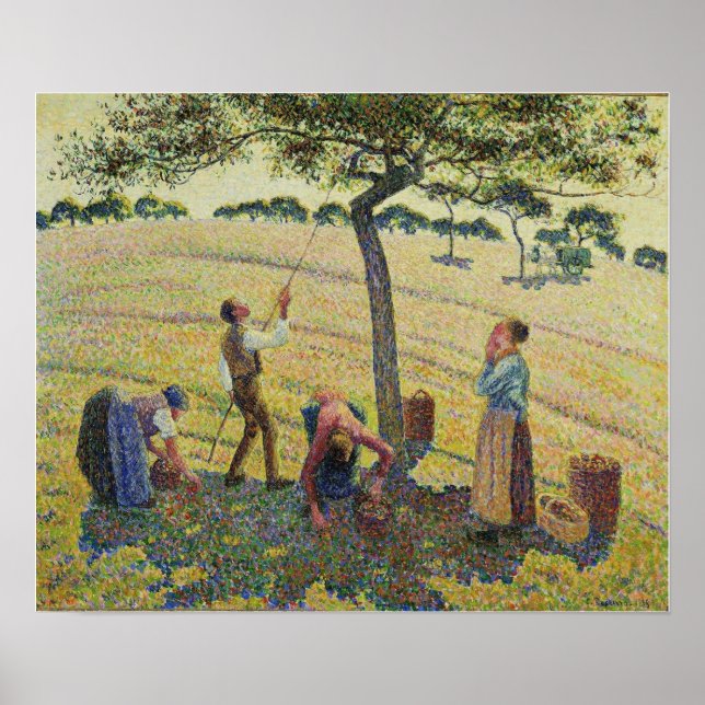 Affiche Pissarro - Cueilleurs de pommes Eragny 1888 (Devant)