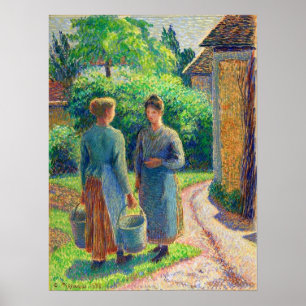 Affiche Pissarro - Deux Femmes Dans Un Jardin 1888