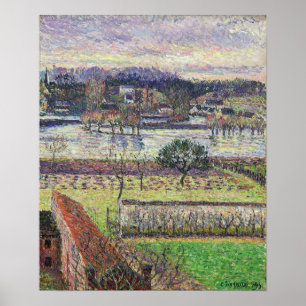 Affiche Pissarro - Effet de soirée d'inondation Eragny 189