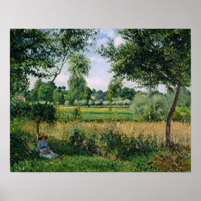 Affiche Pissarro - Effet de soleil matinal Eragny (Devant)