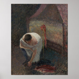Affiche Pissarro - Femme en Chemise près du Lit 1896