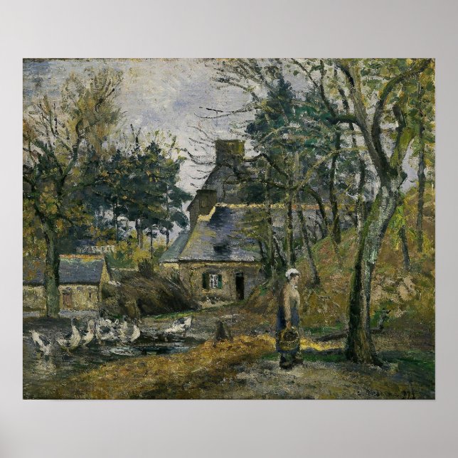 Affiche Pissarro - Ferme À Montfoucault 1874 (Devant)