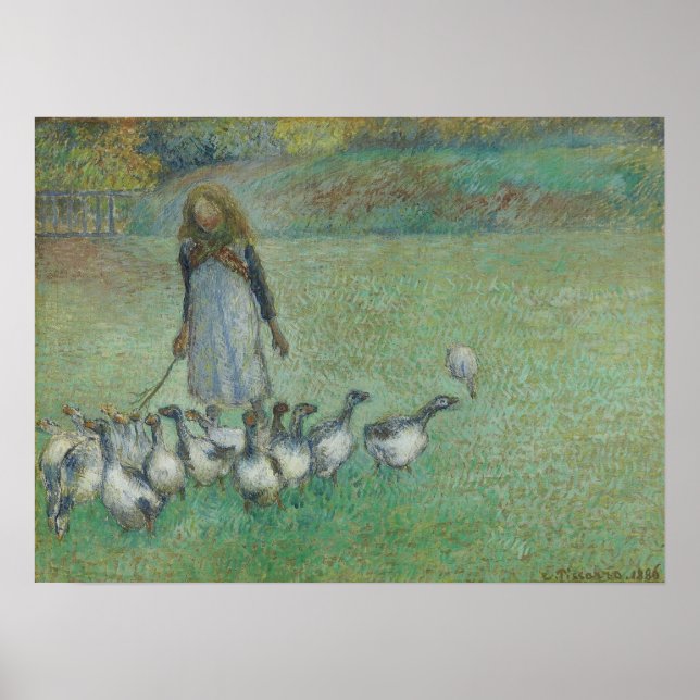 Affiche Pissarro - Jeune Berger D'Oies 1886 (Devant)