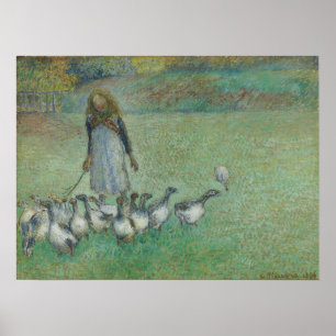 Affiche Pissarro - Jeune Bergère d'Oies 1886
