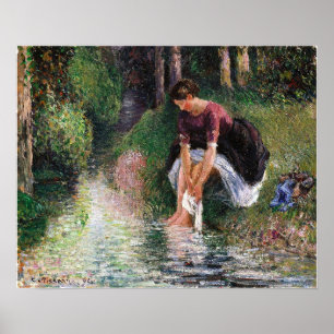 Affiche Pissarro - Jeune Femme se baignant les pieds 1894