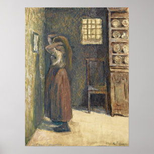 Affiche Pissarro - Jeune Paysanne À Sa Toilette 1891