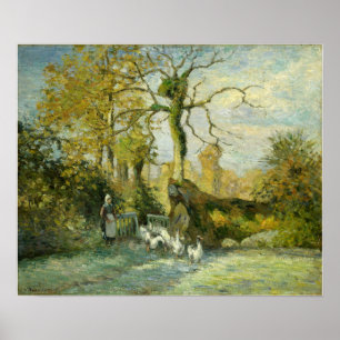 Affiche Pissarro - La fille aux oies à Montfoucault