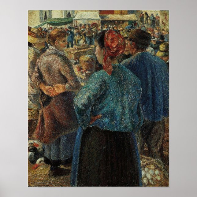Affiche Pissarro - Le Marché De La Volaille À Pontoise 188 (Devant)