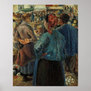 Affiche Pissarro - Le Marché de Volaille à Pontoise 1882