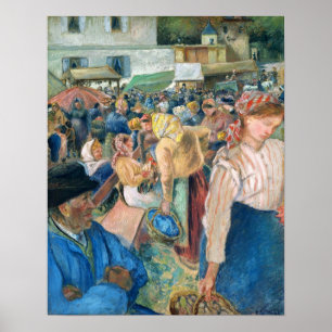 Affiche Pissarro - Le Marché de volaille Pontoise 1892