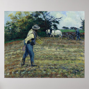 Affiche Pissarro - Le semeur et le laboureur