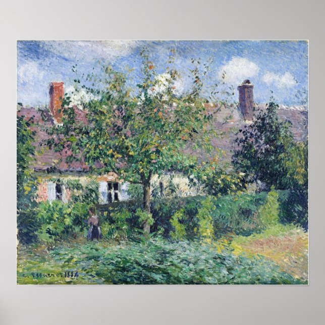 Affiche Pissarro - Maison Paysanne À Eragny 1884 (Devant)