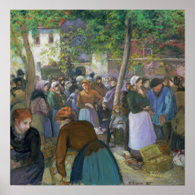 Affiche Pissarro - Marché De Volaille À Gisors (Devant)