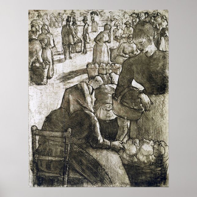 Affiche Pissarro - Marché Végétal À Pontoise (Devant)