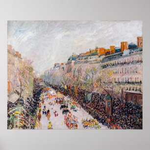 Affiche Pissarro - Montmartre, Mardi Gras sur le boulevard