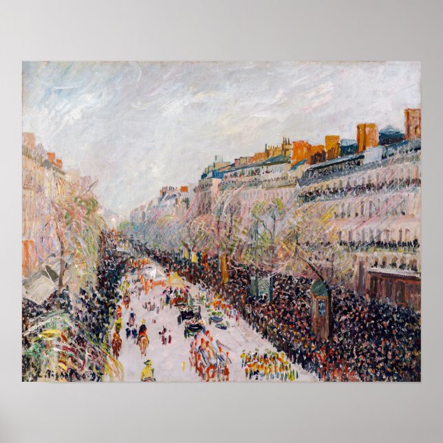 Affiche Pissarro - Montmartre, Mardi Gras sur le boulevard (Devant)