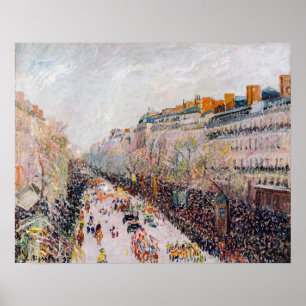 Affiche Pissarro - Montmartre, Mardi Gras sur le Boulevard