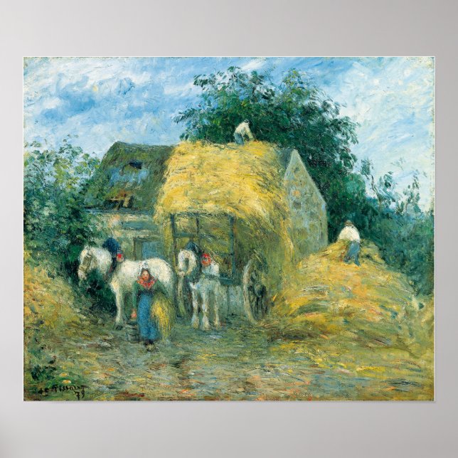 Affiche Pissarro - Panier de foin Montfoucault (Devant)