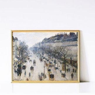 Affiche Pissarro Paris Vintage Winter Street Scene Art