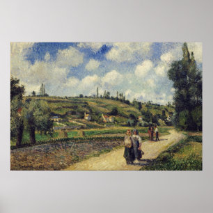 Affiche Pissarro - Paysage près de Pontoise La route d'Auv