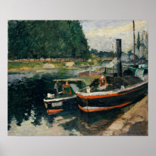 Affiche Pissarro - Péniches à Pontoise 1876