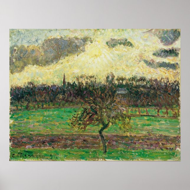 Affiche Pissarro - Prés Chez Eragny Apple Tree 1894 (Devant)