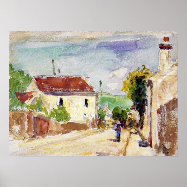 Affiche Pissarro - Route De L'Hermitage Pontoise 1875 (Devant)