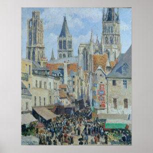 Affiche Pissarro - Rue de l'Épicerie Ancien Marché Rouen